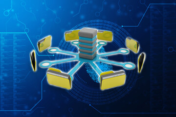 3d illustration of Data sharing concept