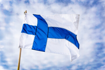National Flag of the Republic of Finland - 564440985