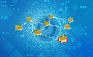 3d illustration of Data sharing concept