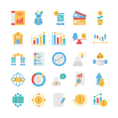 investment business icon set