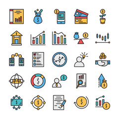 investment business icon set