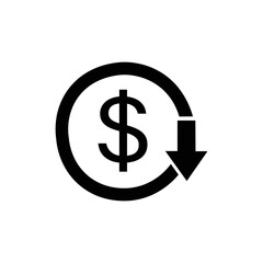 Cost reduction icon vector. Reduce costs sign icon symbol vector design