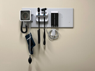 Instruments on the wall of a medical office