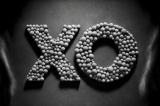 Sweetheart Symbol: A Illustration XO made with Peas - Valentine's Day Illustration