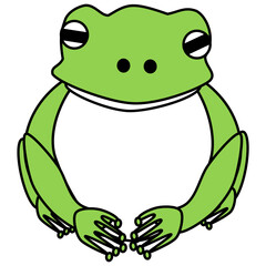 正面を向いたカエル