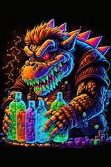 Blacklight Drug Monster art decor