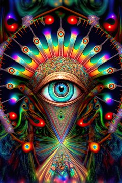 Creepy Kaleidoscope All seeing 3rd Eye art design