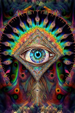 Creepy Kaleidoscope All seeing 3rd Eye art design