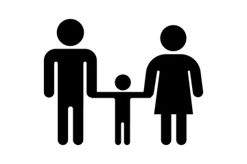 Black family icon. Love icon. Vector illustration.