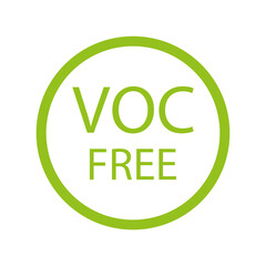 Icon with voc free for packaging design. Organic concept. Vector illustration.