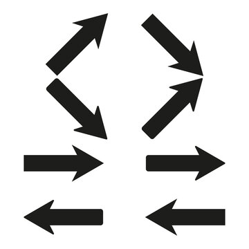Straight arrow icons. Simple design. Vector illustration.