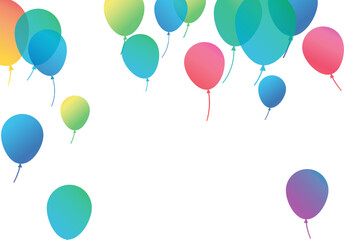 Lettering Happy Birthday To You white background. Holiday decorations with balloons, pennants and confetti. Greeting card can be used for congratulation, posters and banners.