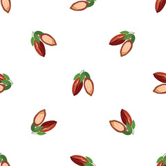 Cocoa fruit pattern seamless background texture repeat wallpaper geometric vector