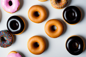 close up of a circle of donuts,Generative IA