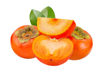 Ripe persimmons isolated on transparent png