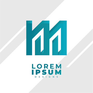 M letter logo design with modern 3d motif