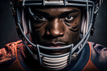 NFL American player, portrait, close-up, generative AI