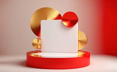 Podium for display product whit valentine days concept by ai generative
