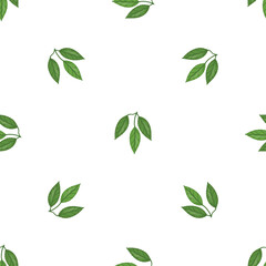 Cocoa leaf tree pattern seamless background texture repeat wallpaper geometric vector