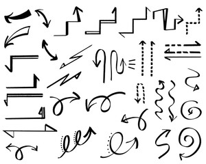 手描きの矢印のセット