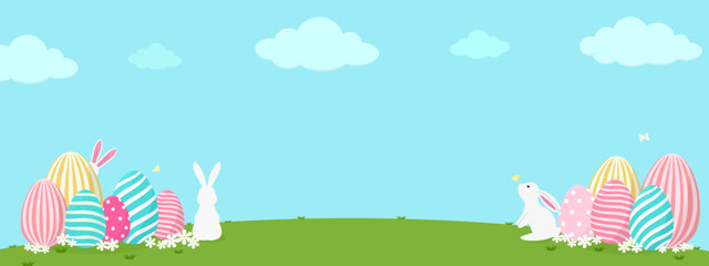 easter background with eggs