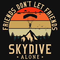 Skydiving vintage tshirt design 