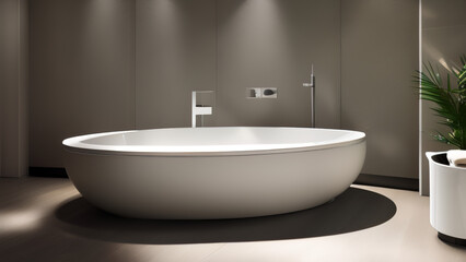 modern bathroom, bathtub, postmodern, Generative AI