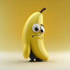 Cute banana cartoon made with generative AI
