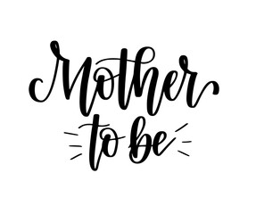 Mother to be. Cute calligraphy design on transparent background