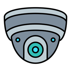 Security Camera Filled Line Icon
