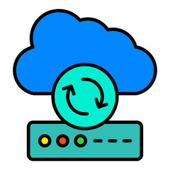 Cloud Sync Filled Line Icon