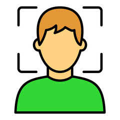 Face Scanner Filled Line Icon