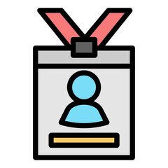 id card color line icon