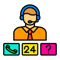 Call Center Filled Line Icon
