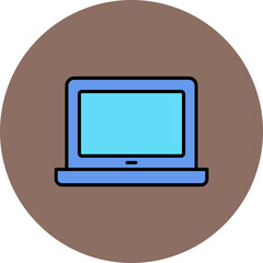 Laptop Multicolor Circle Filled Line Icon