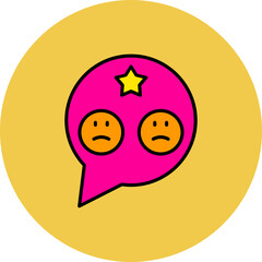 Bad Review Multicolor Circle Filled Line Icon