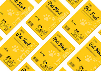 Pet food label design set abstract vector packaging design layouts collection cat food label design dog food label design puppy and cat sketch faces background