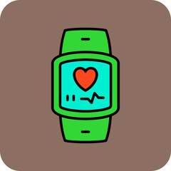 Smartwatch Multicolor Round Corner Filled Line Icon