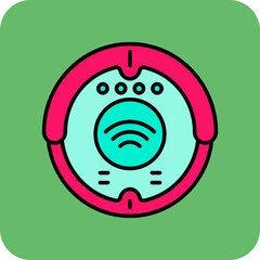 Robot Vacuum Multicolor Round Corner Filled Line Icon