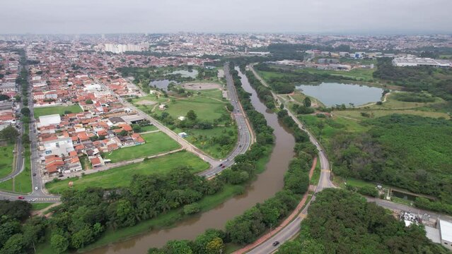 Aerial view of Parque das &Aacute;guas in Sorocaba, Brazil
