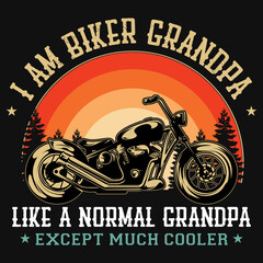 Fototapeta na wymiar Biker grandpa vintage tshirt design