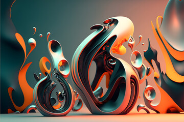 Abstract 3d render, futuristic background design, modern illustration made with Generative AI