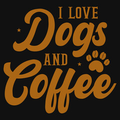 I love and coffee typographic tshirt design