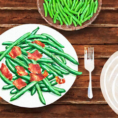 Grüne Bohnen mit Speck