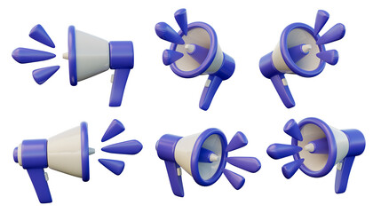 3d illustration of megaphone with sound symbol