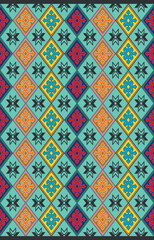 Carpet pattern Persian. Geometric ethnic oriental seamless pattern traditional Design for background. african pattern. rug , tile , wallpaper , Vector illustration. American