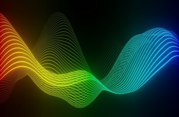 Abstract Wave Background  Neon Rainbow