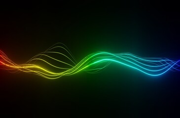 Abstract Wave Background  Neon Rainbow