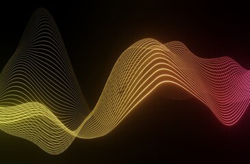 Abstract Wave Background  Neon Yellow Magenta