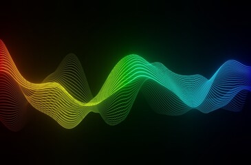 Abstract Wave Background  Neon Rainbow
